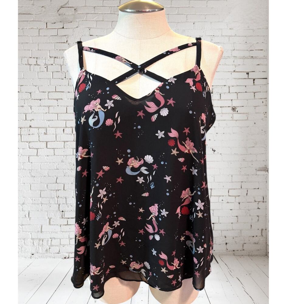 Torrid Plus Size 2‎ Disney Little Mermaid Strappy Chiffon Swing Sophie Cami Tank